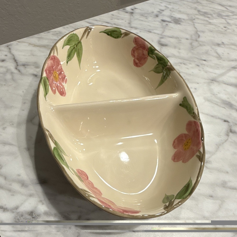 Franciscan Desert Rose Divided Vegetable Serving Dish Oval Floral England